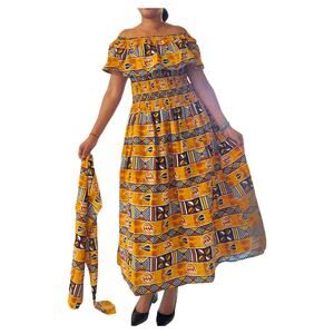 Long Tube Maxi Dress- Mud with Head Wrap (free size)